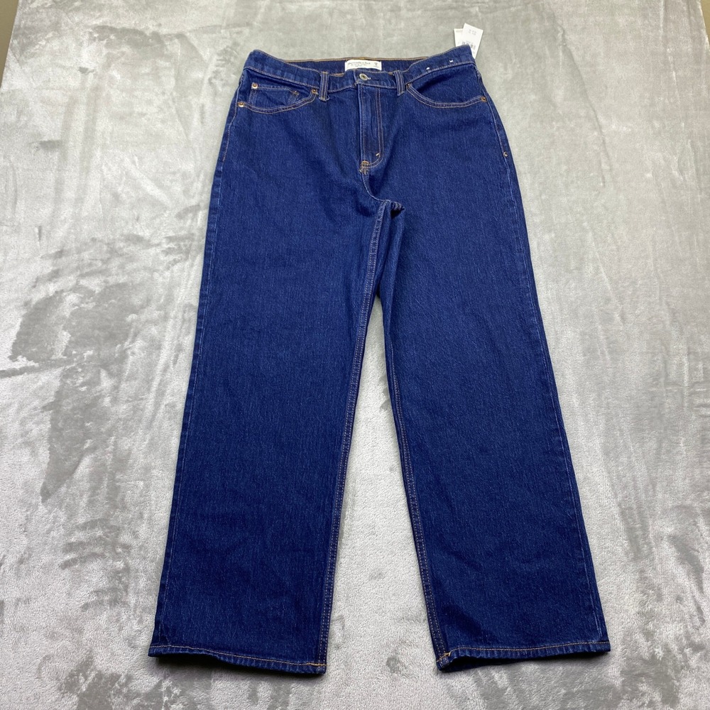 Abercrombie & Fitch The Vintage Straight High Rise Jeans Dark Indigo 29/8s NWT